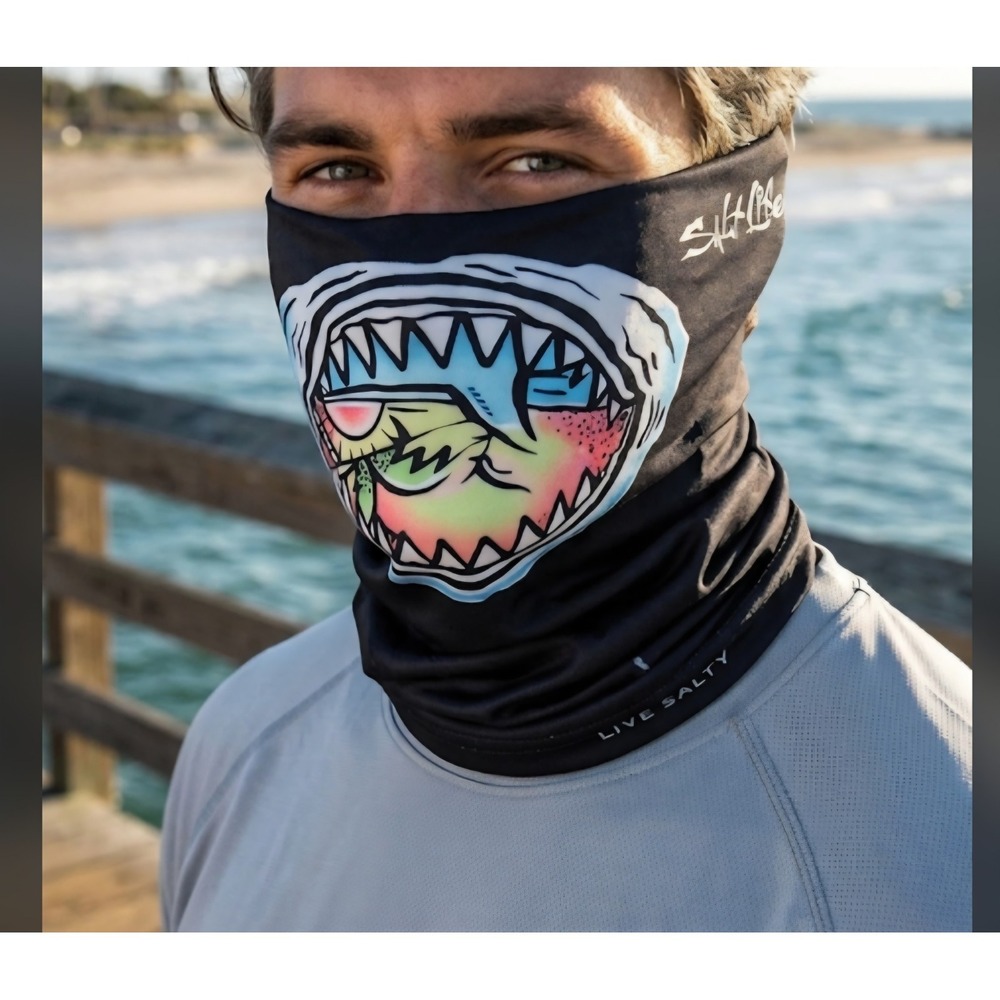 SALT LIFE Face Shield YOUTH Gaiter SHARK JAWS Sun UPF‎ Protection SLX UVAPOR NEW